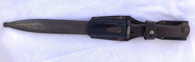K98 Combat Bayonet with Leather Frog -matching numbers-